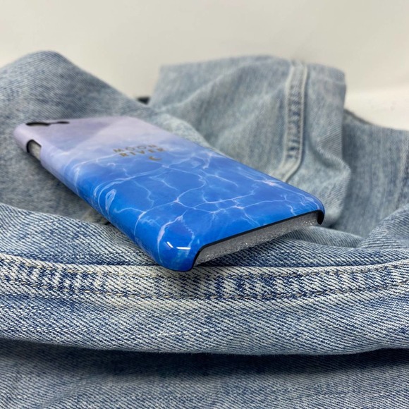 iPhone 6s Case Blue Water Print Gold Cover NEW - Picture 4 of 8